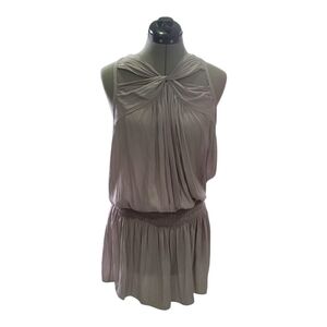Ramy Brook Taupe Knot-Front Mini Dress